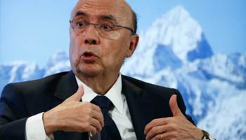 Finance Minister Henrique Meirelles at the World Economic Forum in Davos (Reuters/Ruben Sprich)