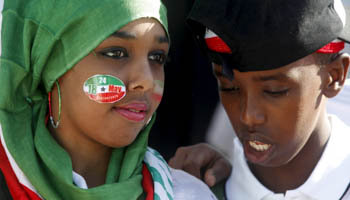 A girl sporting a sticker with the national flag participates in a street parade to celebrate the 24th self-declared independence day for the breakaway Somaliland nation from Somalia (Reuters/Feisal Omar)