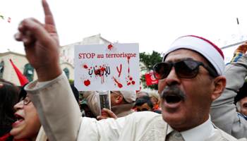 Tunisians demonstrate against the return of jihadists fighting for extremist groups abroad (Reuters/Zoubeir Souissi)
