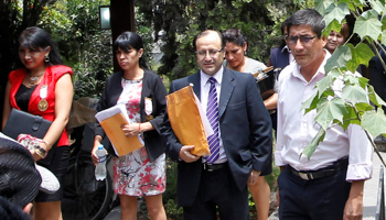 Public prosecutor Hamilton Castro following a search of former President Alejandro Toledo’s home (Reuters)