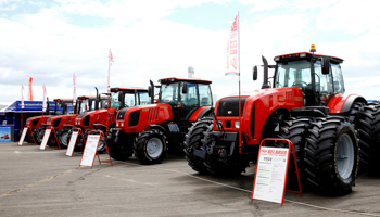 Tractors Belarus at the International Agriculture exhibition in Minsk (Reuters/Vasily Fedosenko)