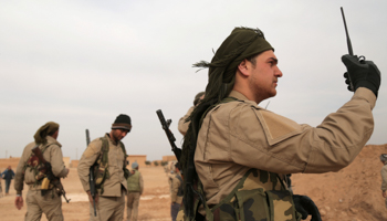 Fighters of the Syrian Democratic Forces during an offensive against Islamic State militants in northern Raqqa province (Reuters/Rodi Said)