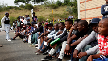 A queue of people registering for tertiary studies at a college in Durban (Reuters/Rogan Ward)