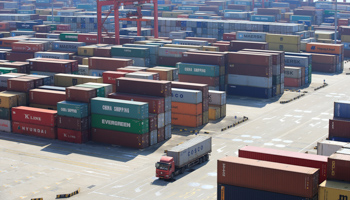 Containers are seen at the Yangshan Deep Water Port, part of the Shanghai Free Trade Zone (Reuters/Aly Song)