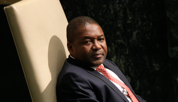 President Filipe Nyusi of Mozambique waits to address attendees at the UN General Assembly (Reuters/Carlo Allegri)