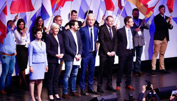(L-R) Germany's AfD leader Frauke Petry, France's National Front leader Marine Le Pen, Italian Matteo Salvini of the Northern League, Netherlands' PVV leader Geert Wilders, Harald Vilimsky (FPOe) and Marcus Pretzell, ENF group member of the European Parliament arrive on stage for a European far-right leaders meeting to discuss the European Union, in Koblenz, Germany (Reuters/Wolfgang Rattay)