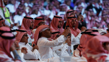 Spectators during a concert by Saudi Arabian singers Mohammed Abdu and Rashed Al-Majed in Riyadh (Reuters/Faisal Al Nasser)