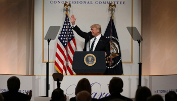 US President Donald Trump at the National Republican Congressional Committee in Washington (Reuters/Carlos Barria)