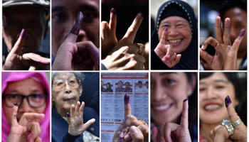 A picture of several Indonesian voters in February 2017 (Reuters/Antara Foto Agency)