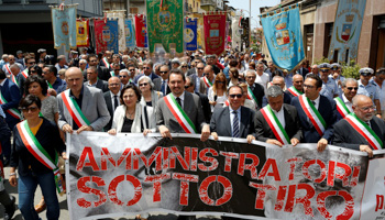 A march against mafia violence in Polistena, Calabria, Italy (Reuters/Tony Gentile)