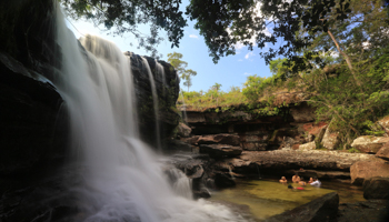 A waterfall in Cano Cristales in the Sierra de La Macarena National Park in Meta province (Reuters/Jose Miguel Gomez)