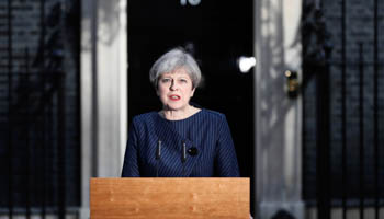 Britain's Prime Minister Theresa May speaks to the media outside 10 Downing Street, London (Reuters/Stefan Wermuth)