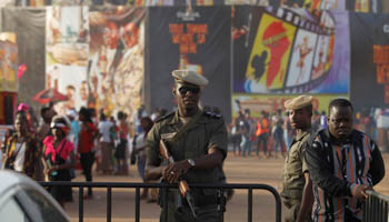 A soldier stands guard during the FESPACO pan-African film festival in Ouagadougou, Burkina Faso (Reuters/Luc Gnago)