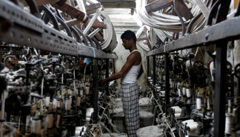 An employee at a garment factory in Mumbai (Reuters/Danish Siddiqui)