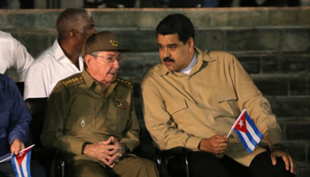 Venezuelan President Nicolas Maduro,right, and Cuban President Raul Castro attend a tribute in honor of former Cuban leader Fidel Castro in Santiago de Cuba in 2016 (Reuters/Carlos Barria)