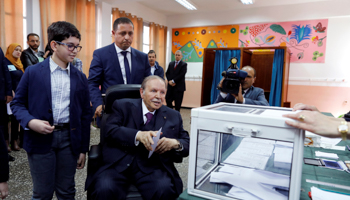 President Abdelaziz Bouteflika casts his ballot on May 4 (Reuters/Zohra Bensemra)