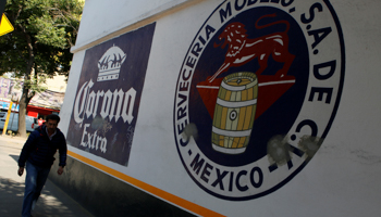 A Corona beer logo seen in Mexico City (Reuters/Henry Romero)
