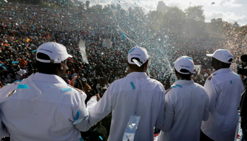 Leaders of the National Super Alliance coalition at a rally in Nairobi (Reuters/Thomas Mukoya)