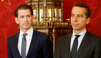 Austria's Foreign Minister Sebastian Kurz, left, and Chancellor Christian Kern in Vienna (Reuters/Heinz)
