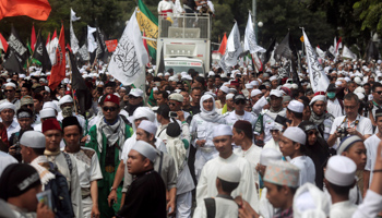 An anti-Ahok rally in Jakarta organised by Islamist groups (Reuters/Beawiharta)