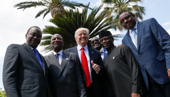 US President Donald Trump meets the presidents of Guinea, Kenya, the African Development Bank and Ethiopia (Reuters/Jonathan Ernst)