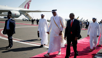 Qatari Emir Sheikh Tamim bin Hamad al-Thani and Ethiopia's Prime Minister Hailemariam Desalegn (Reuters/Tiksa Negeri)