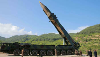 The Hwasong-14 intercontinental ballistic missile tested by North Korea on July 4 KCNA/via (Reuters/ATTENTION EDITORS)