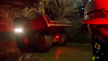 A truck collecting ore at the Chibuluma copper mine in Zambia (Reuters/Rogan Ward)