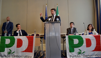Italy's Former Prime Minister Matteo Renzi during a news conference in Brussels, Belgium (Reuters/Eric Vidal)