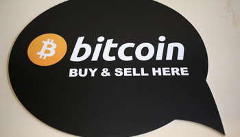 A Bitcoin ATM sign in Toronto, Ontario, Canada (Reuters/Chris Helgren)