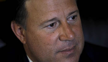 Panama's President Juan Carlos Varela listens during an interview with Reuters in Panama City (Reuters/Carlos Jasso)