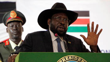 South Sudan's President Salva Kiir delivers a speech during the launch of the National Dialogue committee in Juba, South Sudan (Reuters/Jok Solomun)