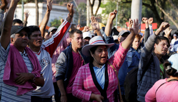 Farmers protesting in Asuncion (Reuters/Jorge Adorno)