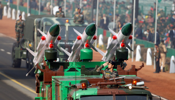 Rockets are displayed during rehearsals for India's Republic Day parade in New Delhi, India January, 2017 (Reuters/Cathal McNaughton)