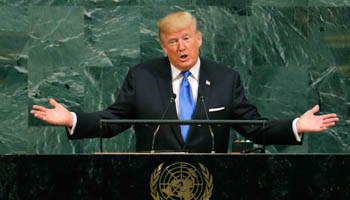 President Donald Trump addresses the 72nd United Nations General Assembly (Reuters/Lucas Jackson)