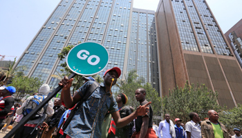 Supporters of the opposition National Super Alliance (NASA) coalition demonstrate in Nairobi, Kenya (Reuters/Thomas Mukoya)
