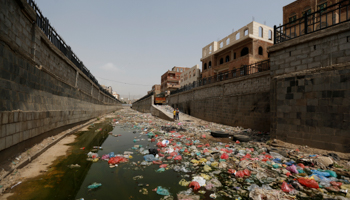 An open-air sewage channel in Sanaa, Yemen (Reuters/Khaled Abdullah)
