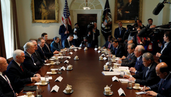 US President Donald Trump meets with Malaysian Prime Minister Najib Razak in Washington, US (Reuters/Kevin Lamarque)