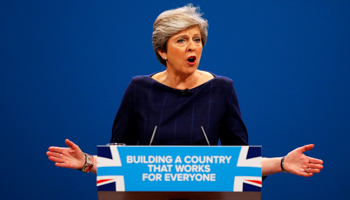 Britain's Prime Minister Theresa May at the Conservative Party conference in Manchester (Reuters/Phil Noble)