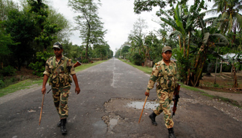 Security personnel in Assam (Reuters/Utpal Baruah)