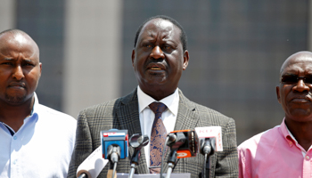 Kenyan opposition leader Raila Odinga, the presidential candidate of the National Super Alliance coalition speaks during a press conference in Nairobi, Kenya (Reuters/Baz Ratner)