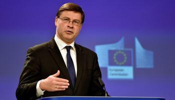 European Commission Vice-President for the Euro and Social Dialogue Valdis Dombrovskis (Reuters/Eric Vidal)