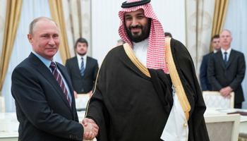 President Vladimir Putin with Saudi Crown Prince Mohammed bin Salman (Reuters/Pavel Golovkin/Pool)