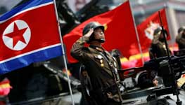 A soldier salutes during a military parade in Pyongyang, April 2017 (Reuters/Damir Sagolj)