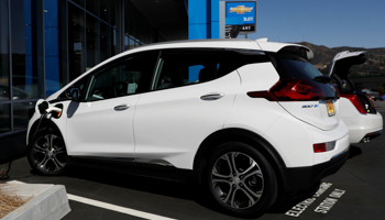 A Chevrolet Bolt electric vehicle charging in Colma, California (Reuters/Stephen Lam)