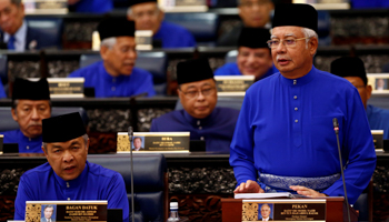 Malaysia's Prime Minister Najib Razak and his deputy Ahmad Zahid Hamidi (Reuters/Lai Seng Sin)