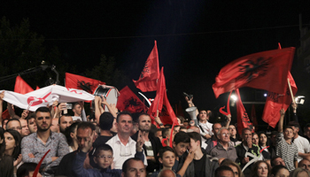 Supporters of opposition Vetevendosje at an electoral rally in June in Prishtina, Kosovo (Reuters/Agron Beqiri)