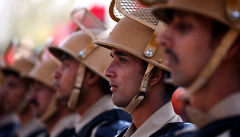 Indian police recruits at their passing-out parade (Reuters/Danish Ismail)