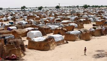 Makeshift sheds at an internally displaced persons, IDP, camp on the outskirts of Maiduguri, north-east Nigeria (Reuters/Akintunde Akinleye)