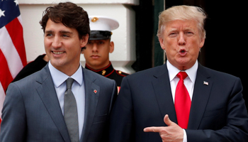 US President Donald Trump and Canadian Prime Minister Justin Trudeau (Reuters/Jonathan Ernst)